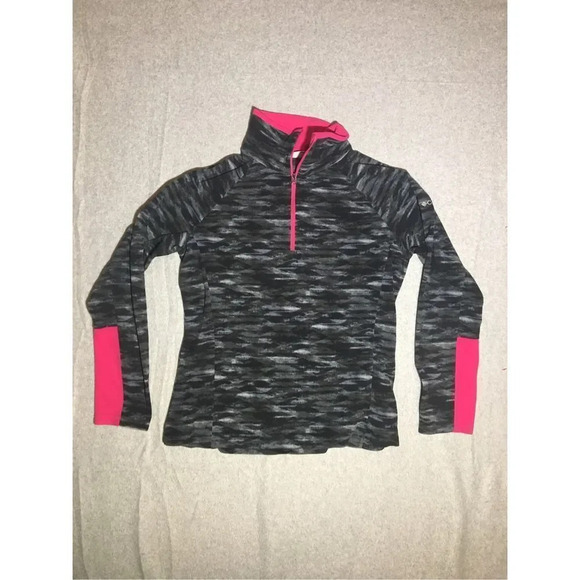 Womens Columbia Jacket Size Large Pink details Quarter Zip Abstract Design - Picture 1 of 4